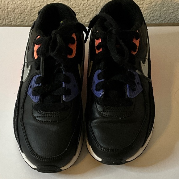 Nike Kids Black Sneakers with Purple and Orange Accents - Picture 1 of 5